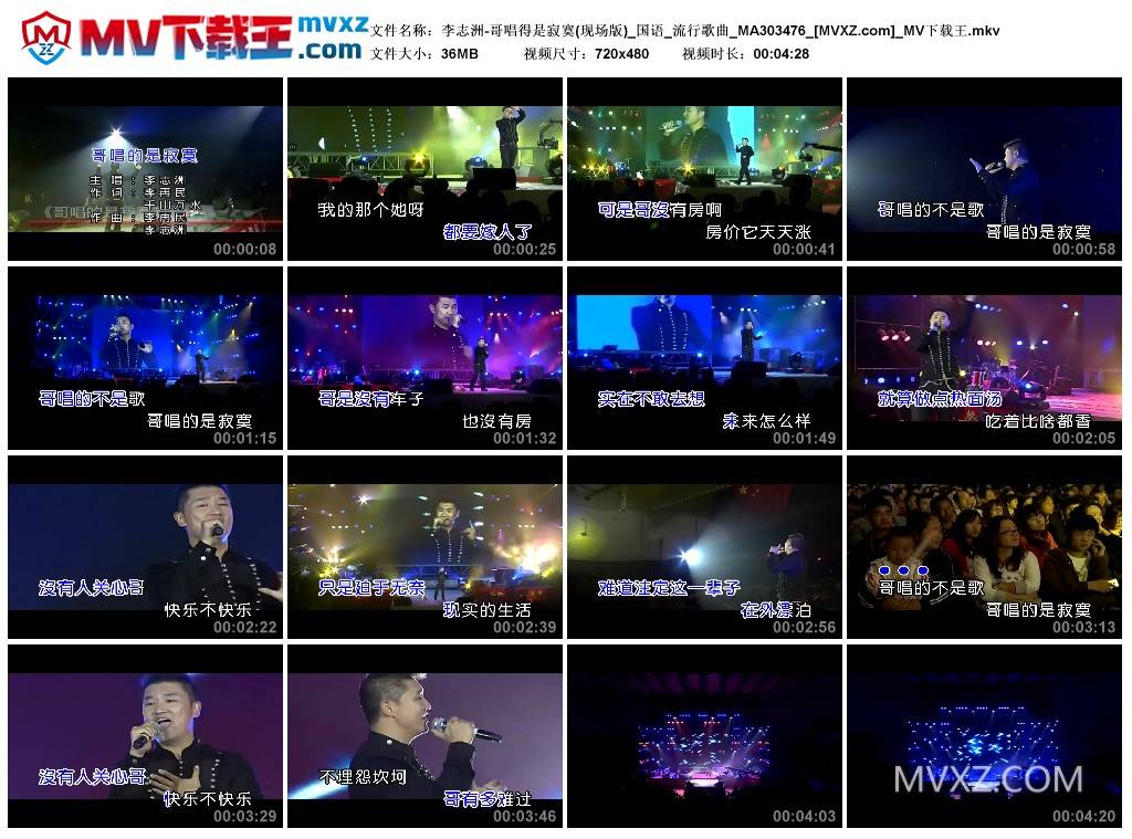 李志洲-哥唱得是寂寞(现场版)_国语_流行歌曲_MA303476